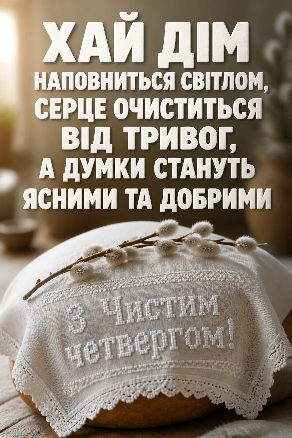 привітання з чистим четвергом українською мовою