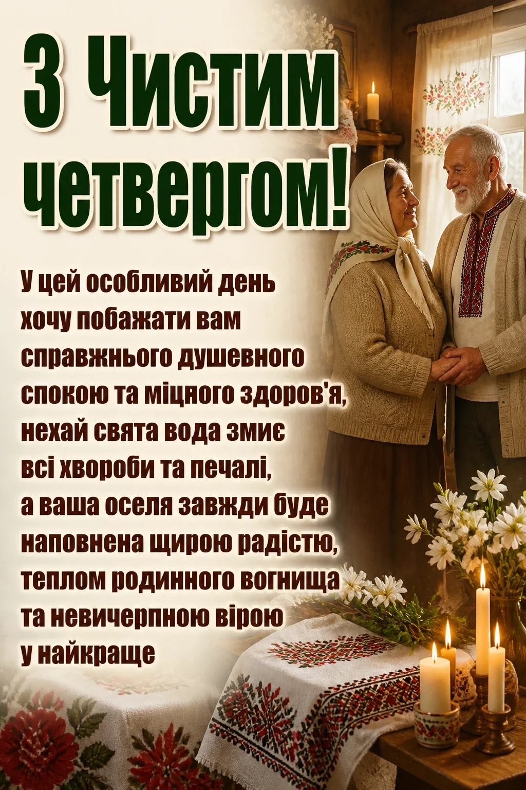 привітання з чистим четвергом українською мовою