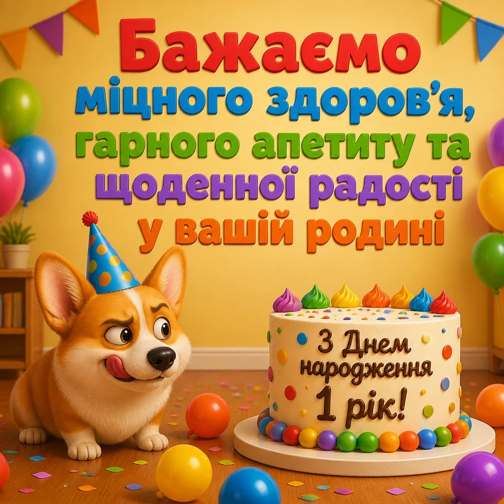 привітання з днем народження 1 рік