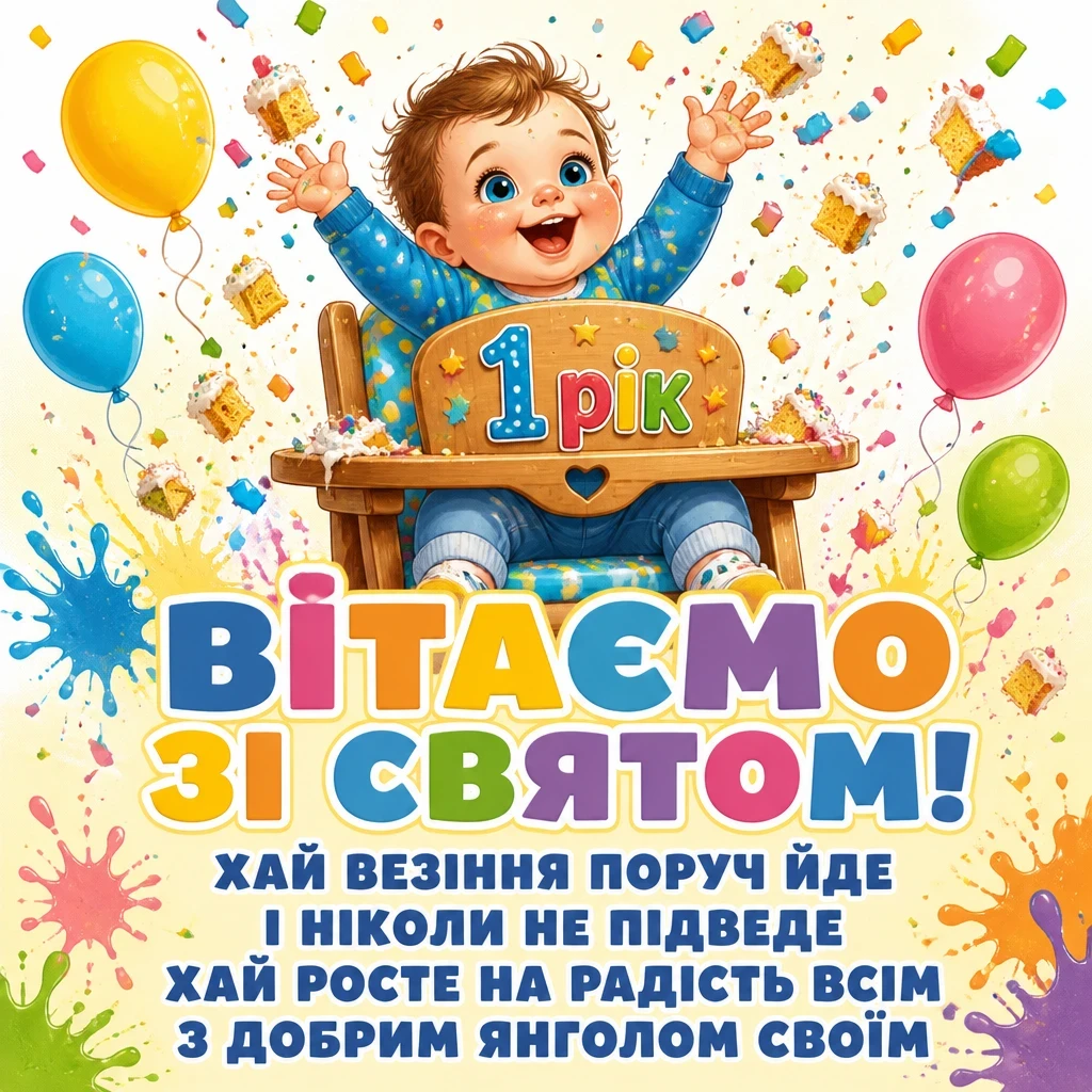 привітання з днем народження 1 рік