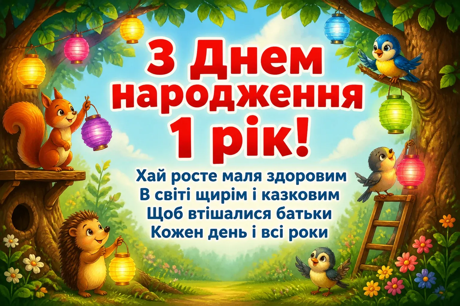 привітання з днем народження 1 рік