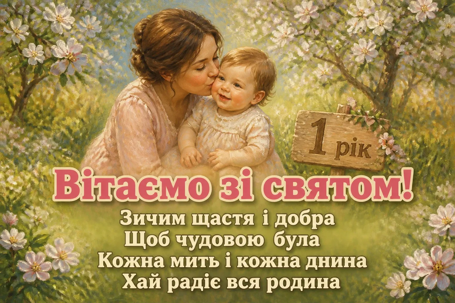 привітання з днем народження 1 рік