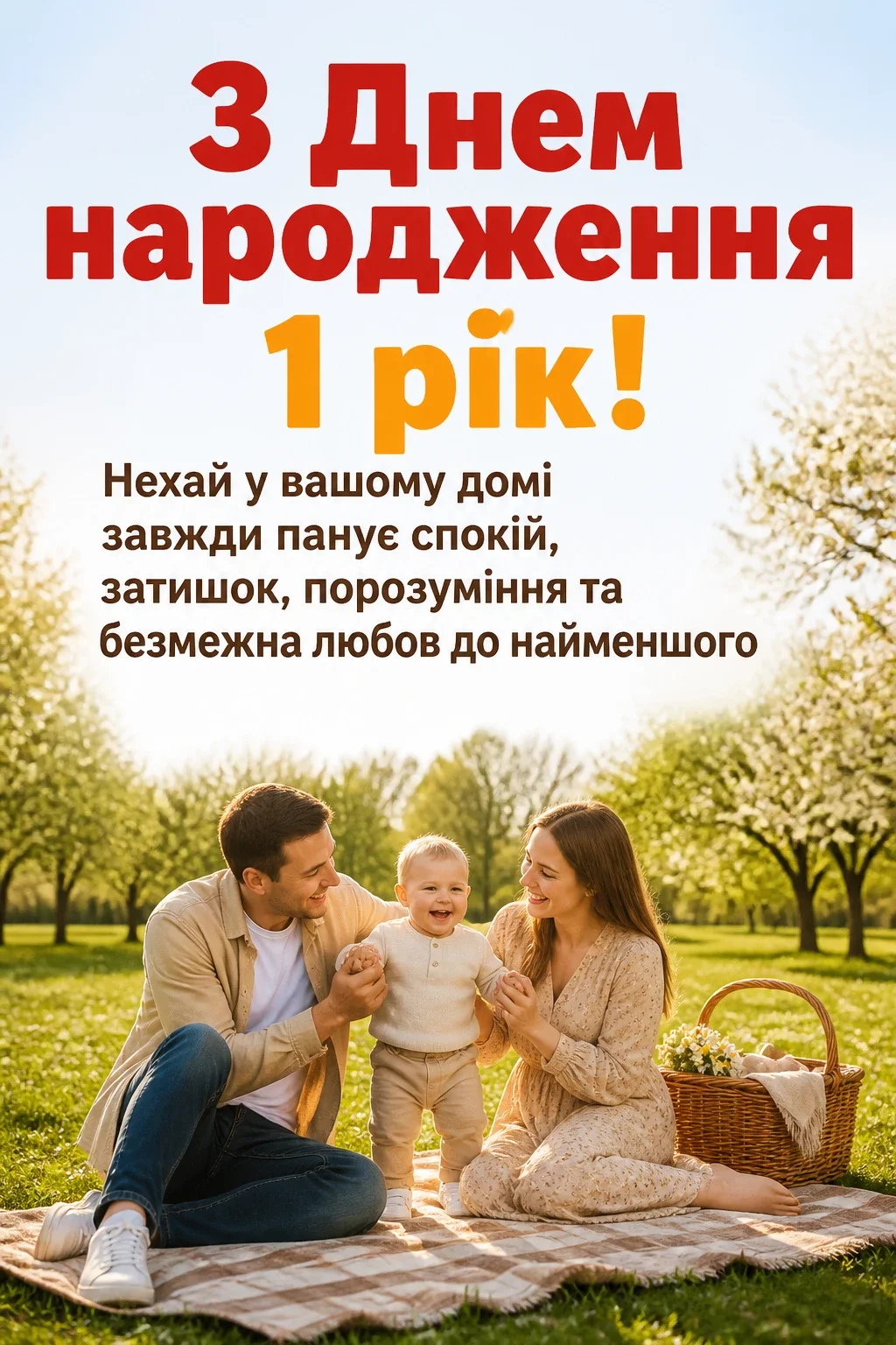 привітання з днем народження 1 рік