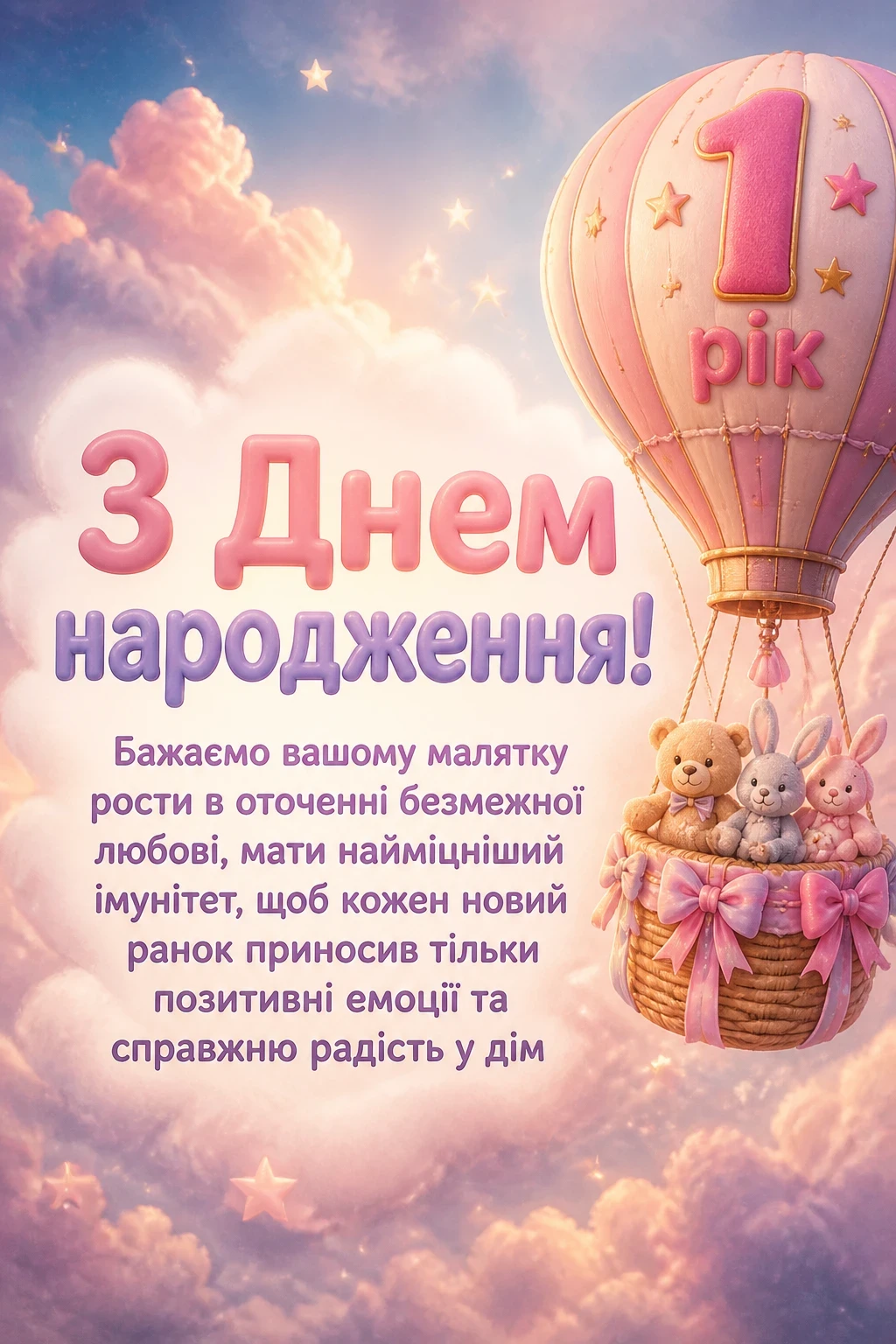 привітання з днем народження 1 рік