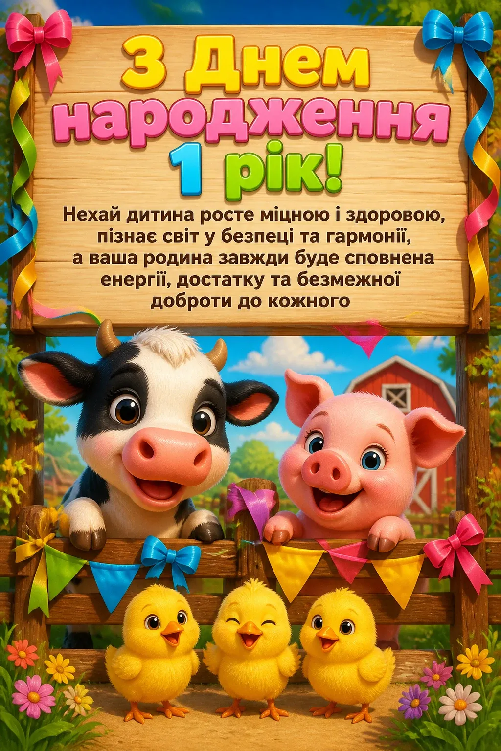 привітання з днем народження 1 рік